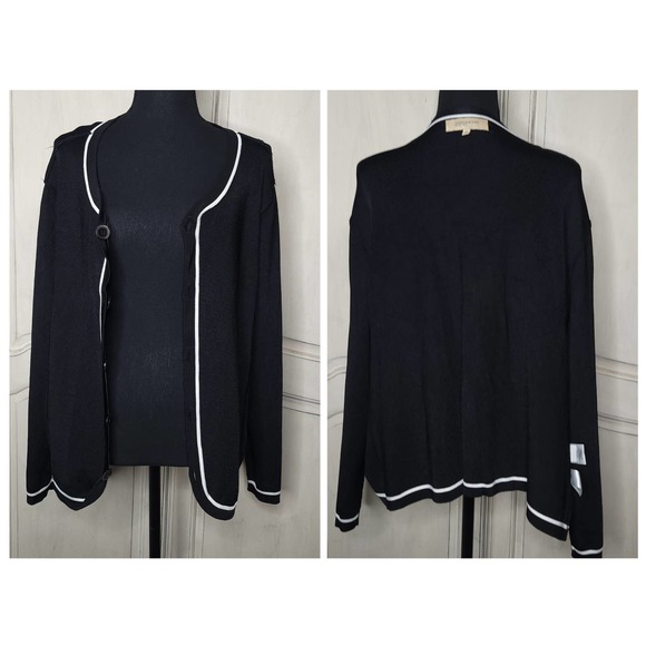 Jones New York Knit Collection Smooth Heavyweight Contrast Trim Cardigan✨️XL - Picture 8 of 12